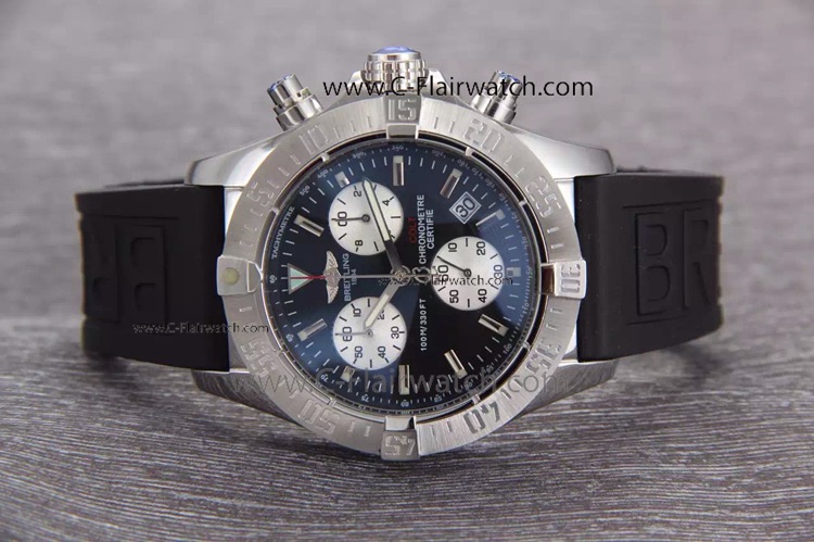 Clone Breitling herenhorloge COLT Chronograph Black Dial Rubber